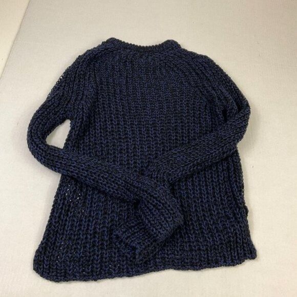 Zara Womens Cable Knit Tunic Sweater Black Blue Long Sleeve Pullover S Small - Picture 10 of 11